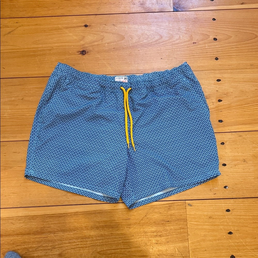 J. Crew Blue and Yellow Men's Swim Trunks